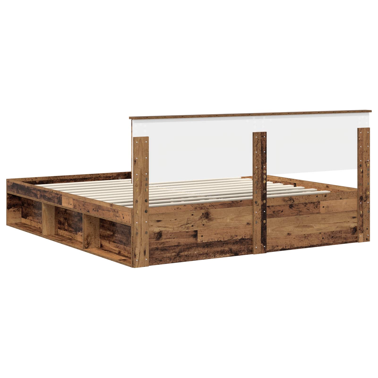Bed Frame with Headboard Old Wood 200 x 200 cm Engineered wood