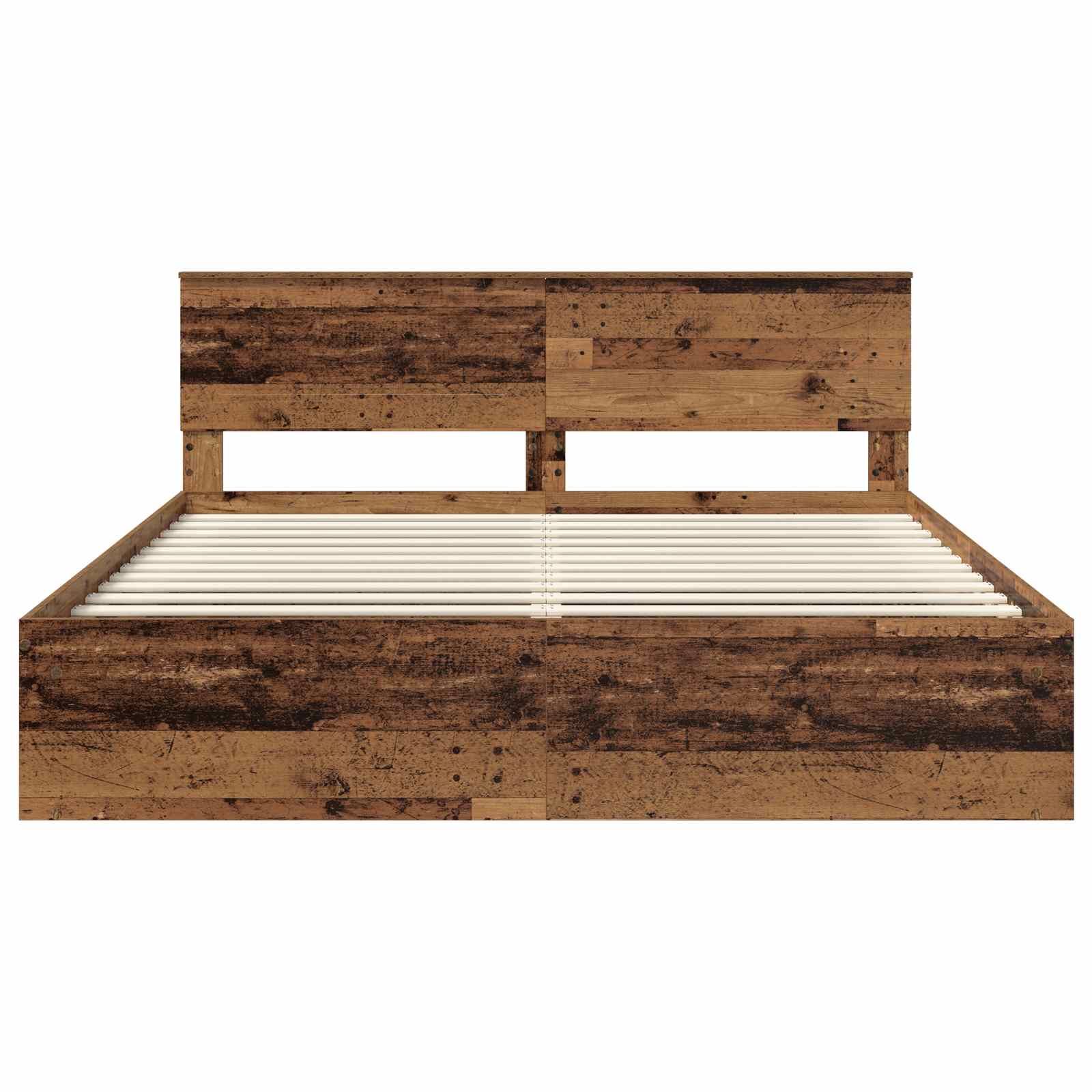 Bed Frame with Headboard Old Wood 200 x 200 cm Engineered wood