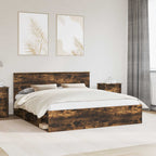 Bed Frame Smoked Oak 180 x 200 cm Engineered wood
