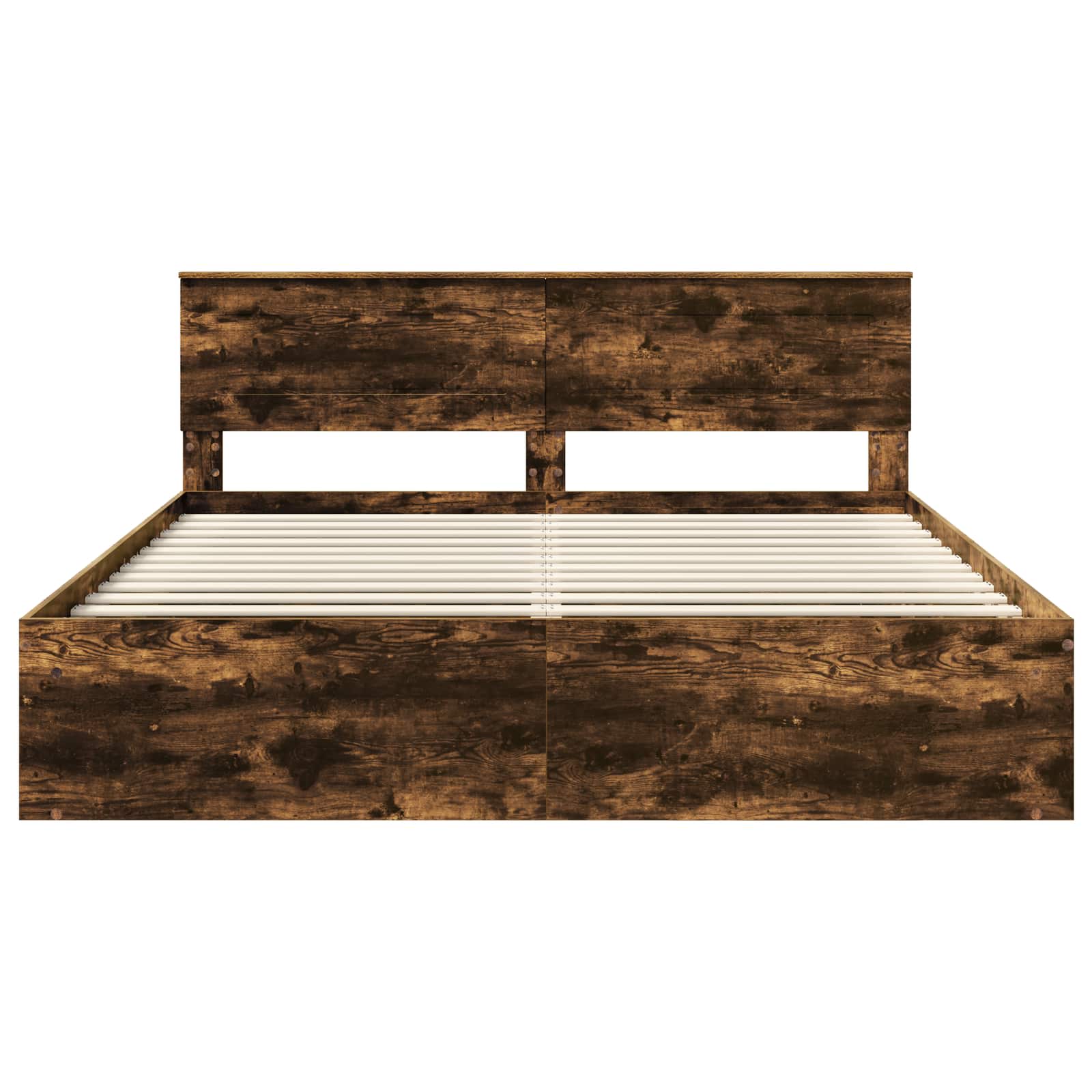 Bed Frame Smoked Oak 180 x 200 cm Engineered wood