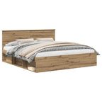 Bed Frame Artisian Oak 180 x 200 cm Engineered wood