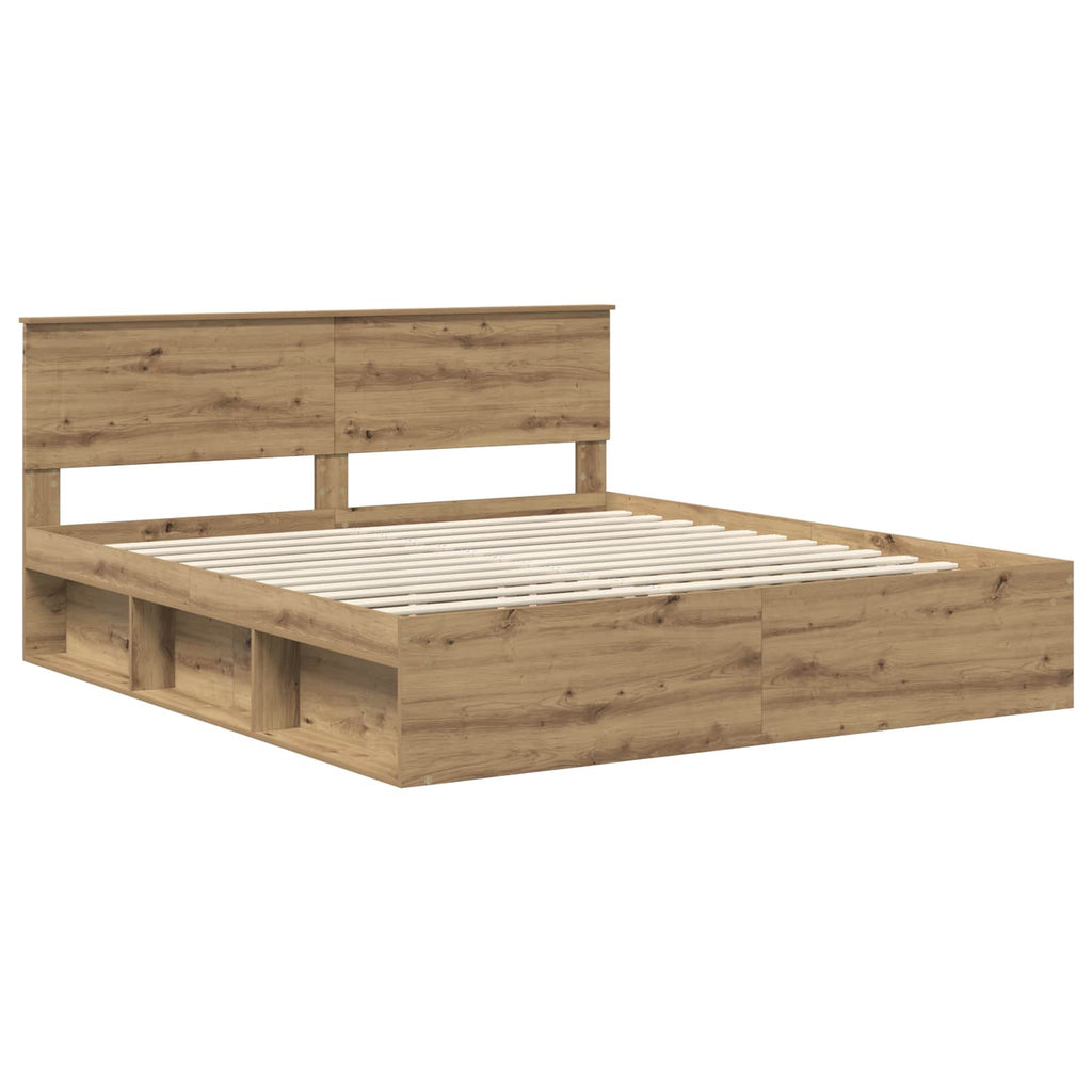 Bed Frame Artisian Oak 180 x 200 cm Engineered wood