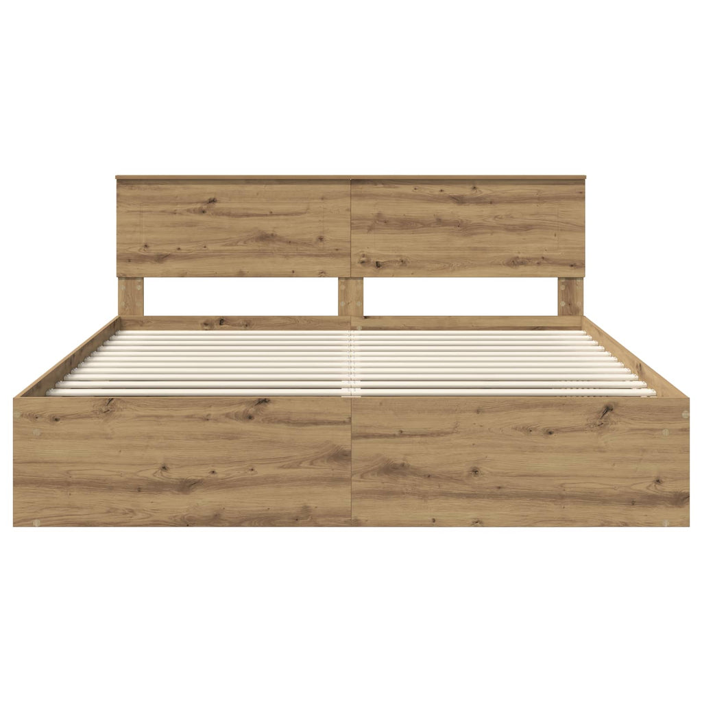 Bed Frame Artisian Oak 180 x 200 cm Engineered wood