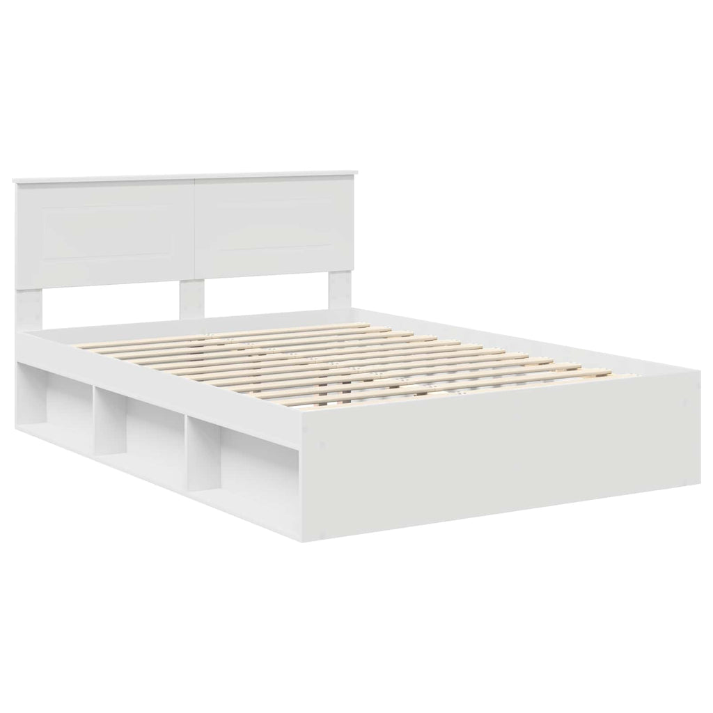 Bed Frame with Headboard White 160 x 200 cm Engineered wood