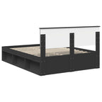Bed Frame with Headboard Black 160 x 200 cm Engineered wood