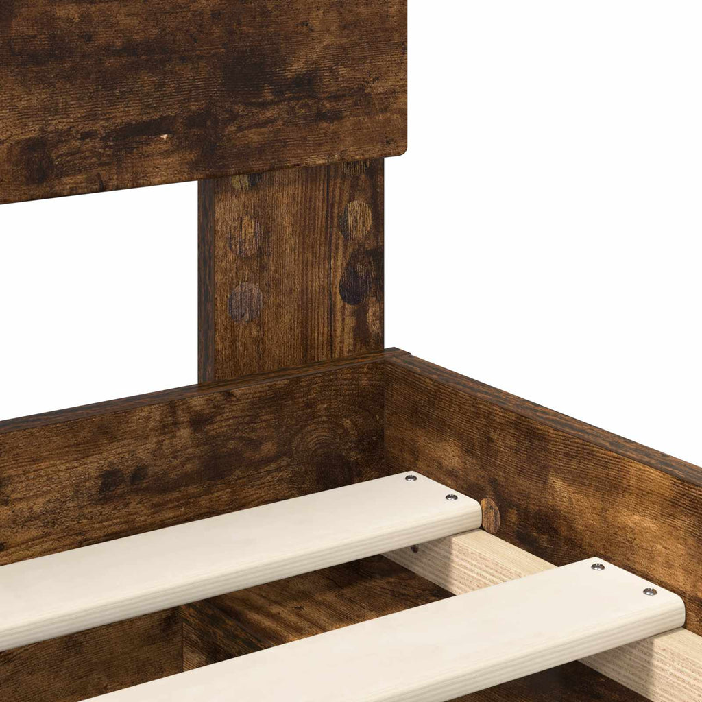 Bed Frame Smoked Oak 160 x 200 cm Engineered wood