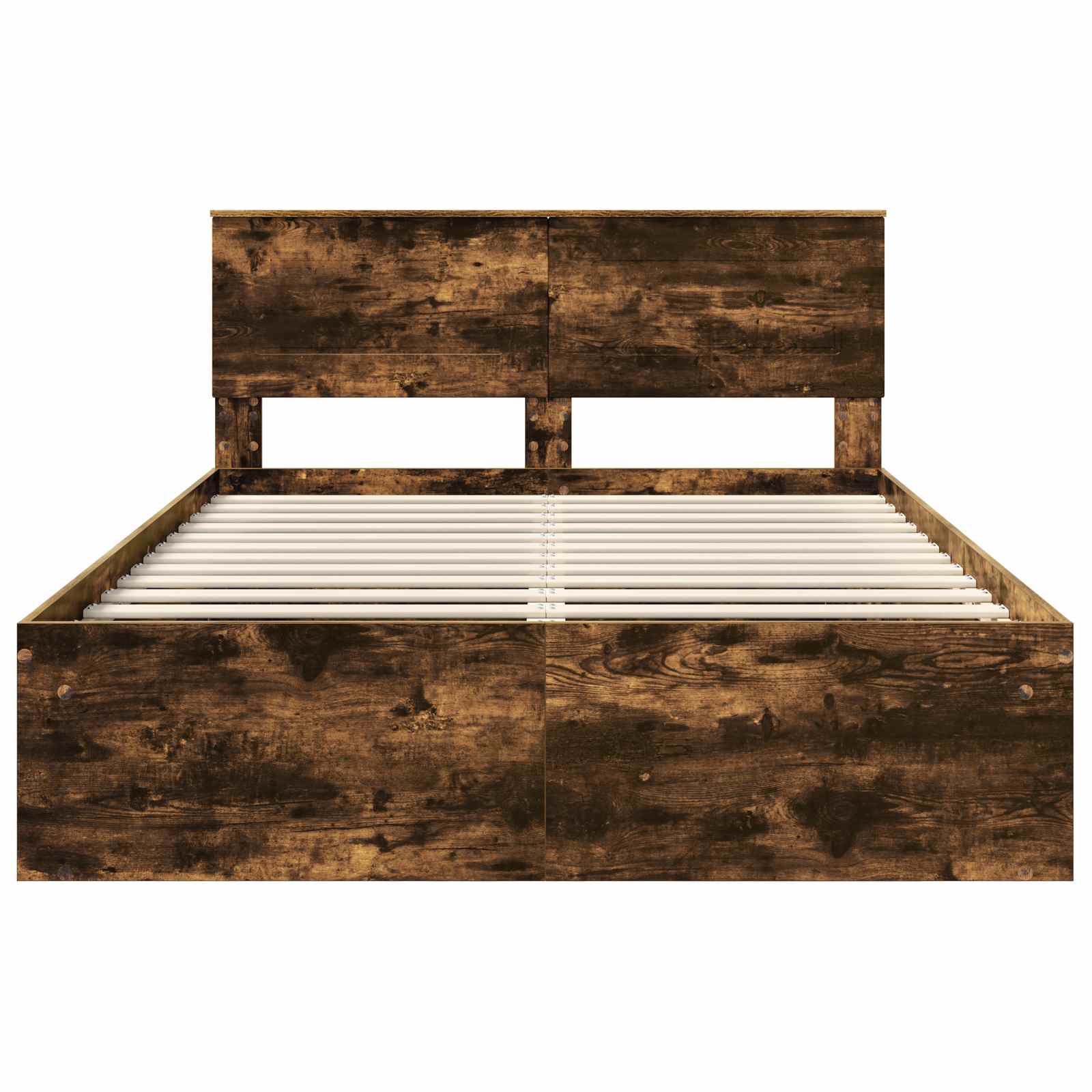 Bed Frame Smoked Oak 160 x 200 cm Engineered wood