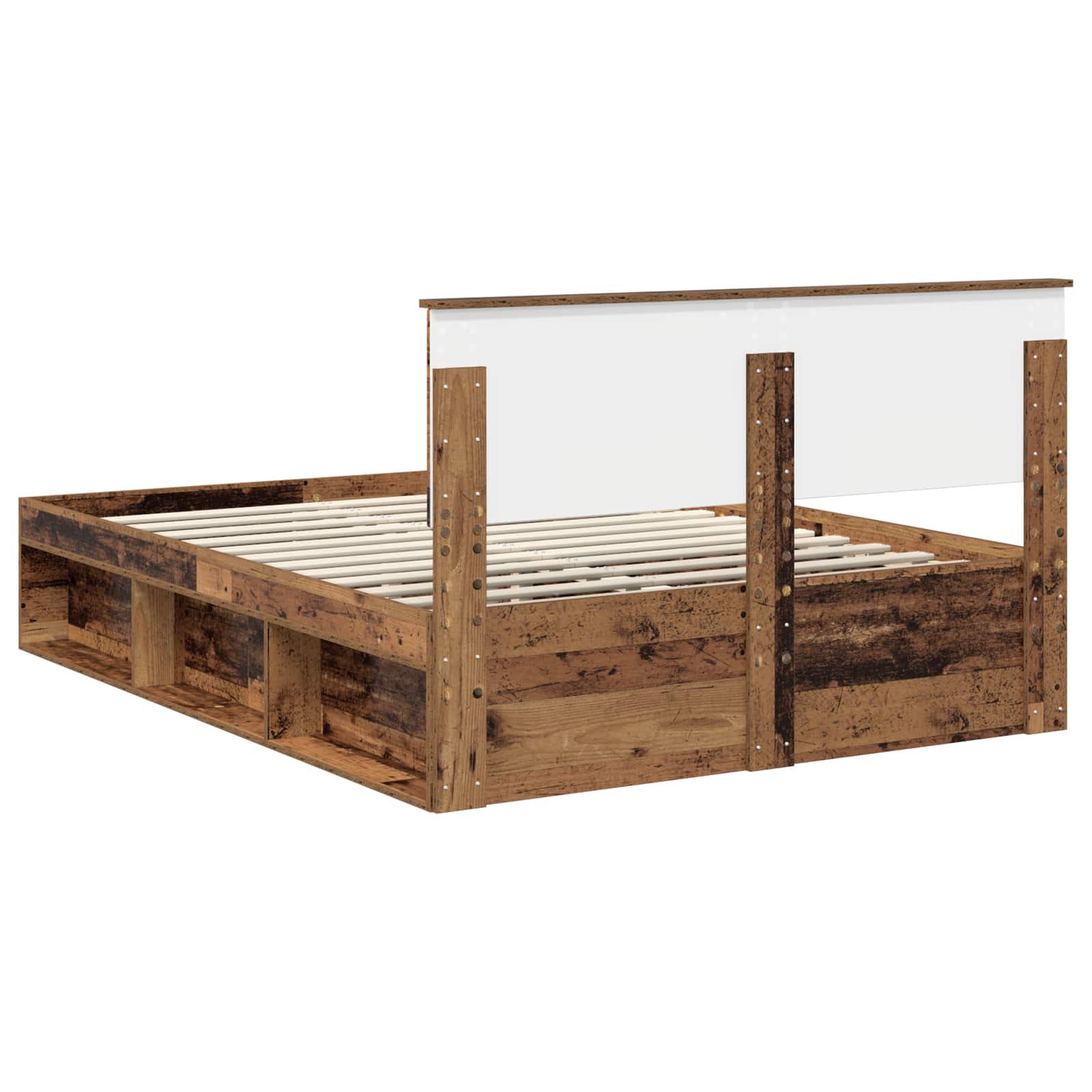 Bed Frame with Headboard Old Wood 160 x 200 cm Engineered wood