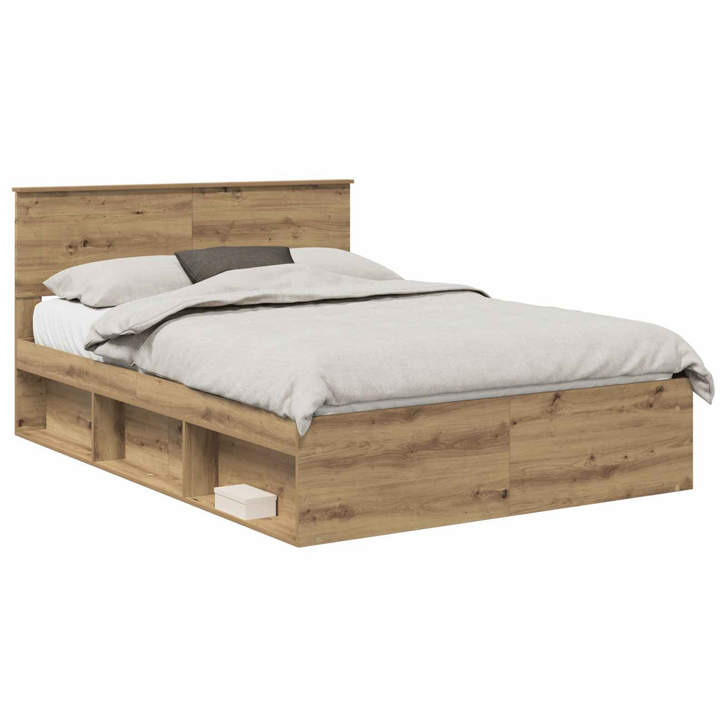 Bed Frame Artisian Oak 160 x 200 cm Engineered wood