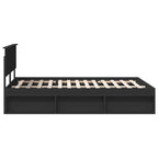 Bed Frame with Headboard Black 150 x 200 cm Engineered wood