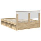 Bed Frame Smoked Oak 150 x 200 cm Engineered wood