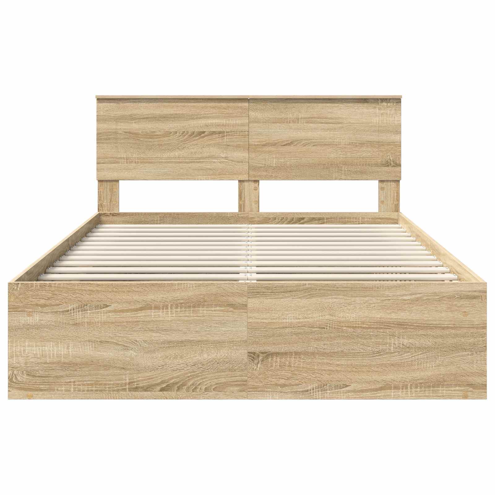 Bed Frame Smoked Oak 150 x 200 cm Engineered wood