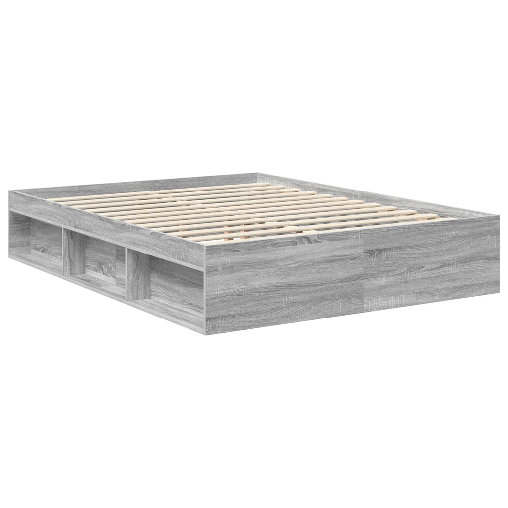 Bed Frame Grey Sonoma 150 x 200 cm Engineered wood