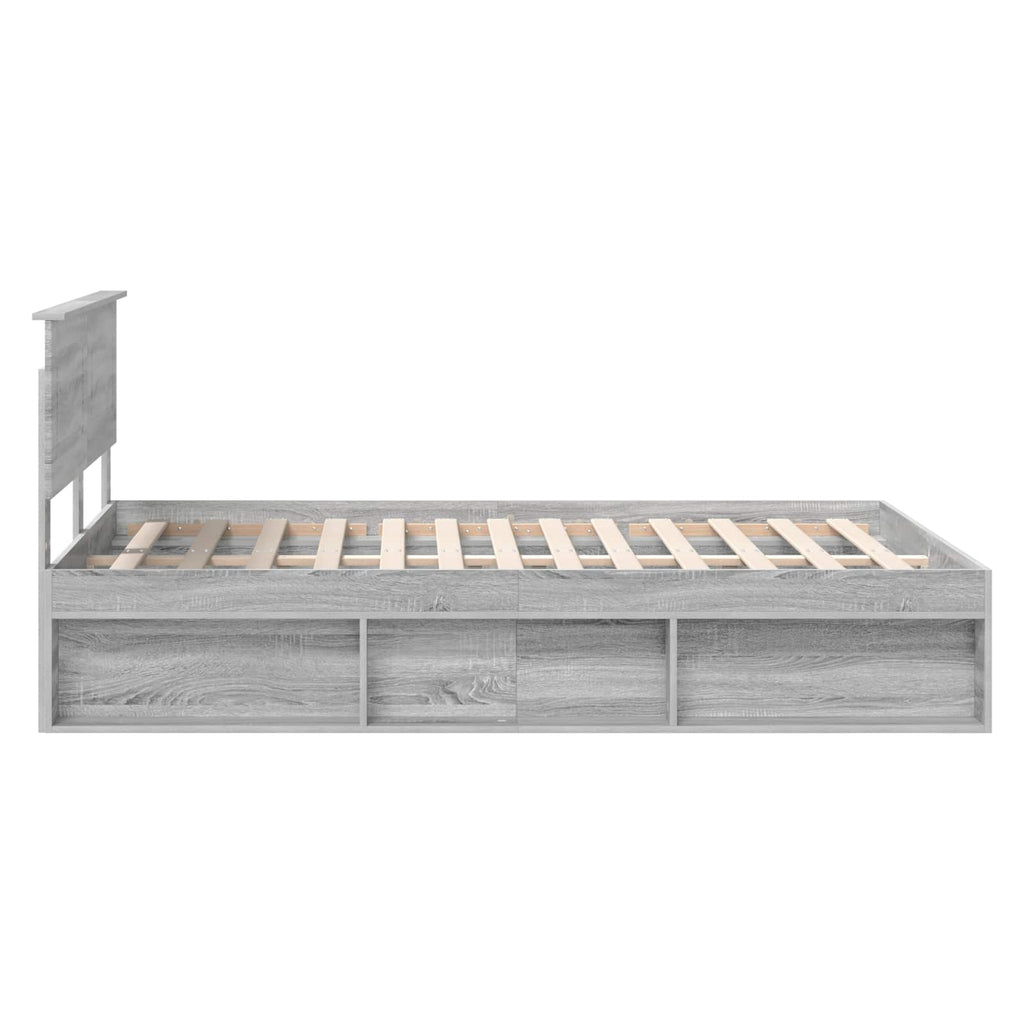 Bed Frame Grey Sonoma 150 x 200 cm Engineered wood