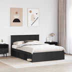 Bed Frame with Headboard Black 140 x 190 cm Engineered wood