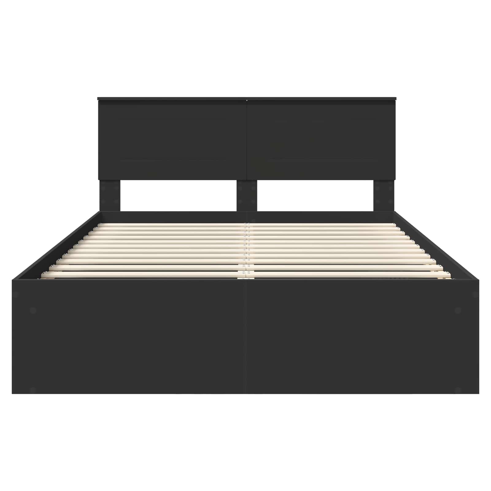 Bed Frame with Headboard Black 140 x 190 cm Engineered wood