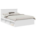 Bed Frame with Headboard White 140 x 200 cm Engineered wood