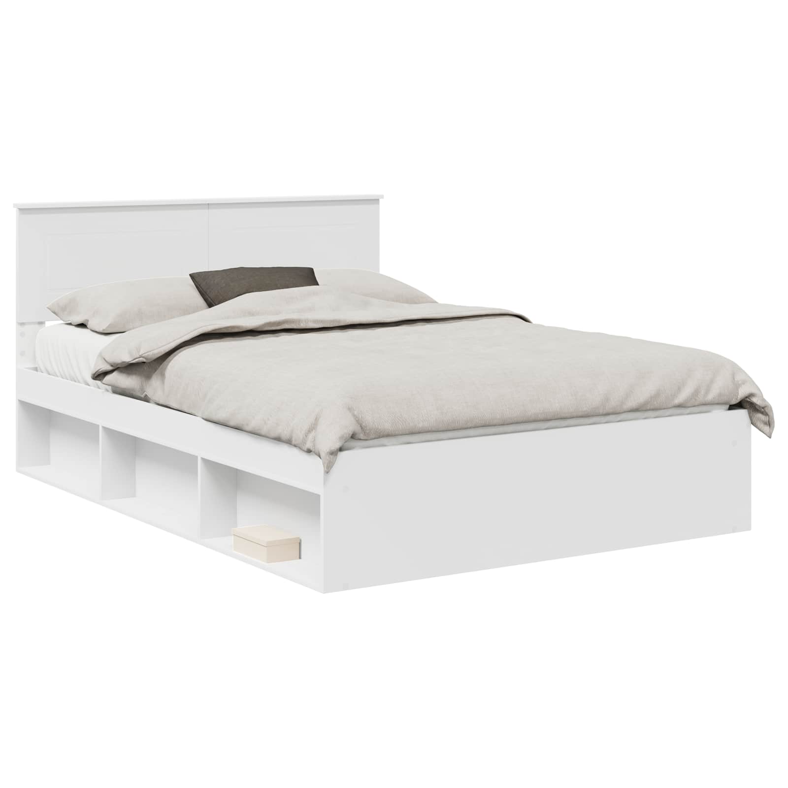 Bed Frame with Headboard White 140 x 200 cm Engineered wood