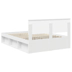 Bed Frame with Headboard White 140 x 200 cm Engineered wood