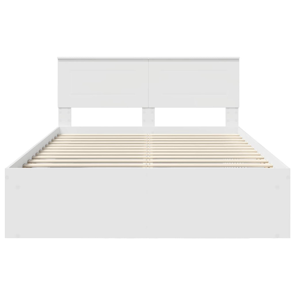 Bed Frame with Headboard White 140 x 200 cm Engineered wood