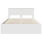 Bed Frame with Headboard White 140 x 200 cm Engineered wood