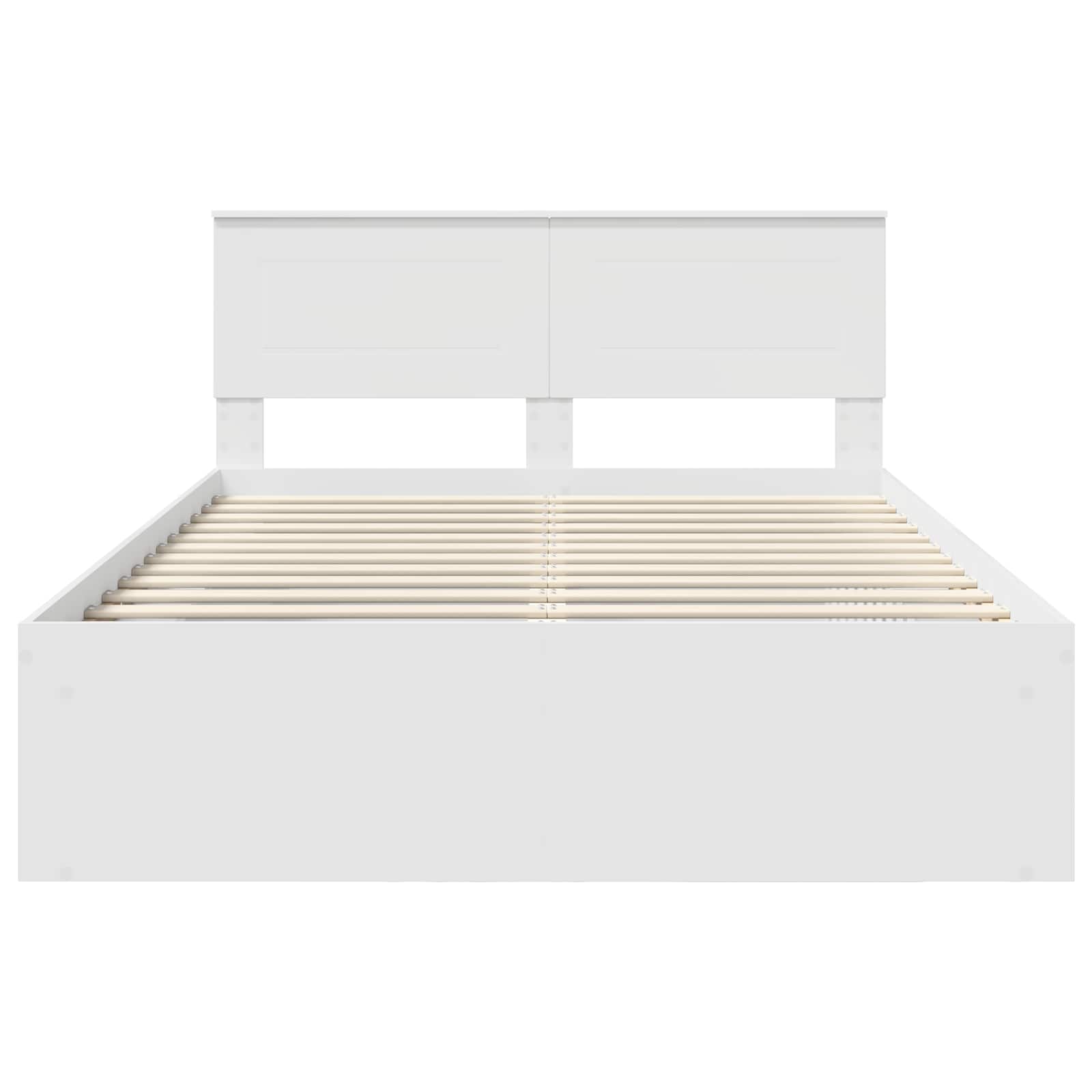 Bed Frame with Headboard White 140 x 200 cm Engineered wood
