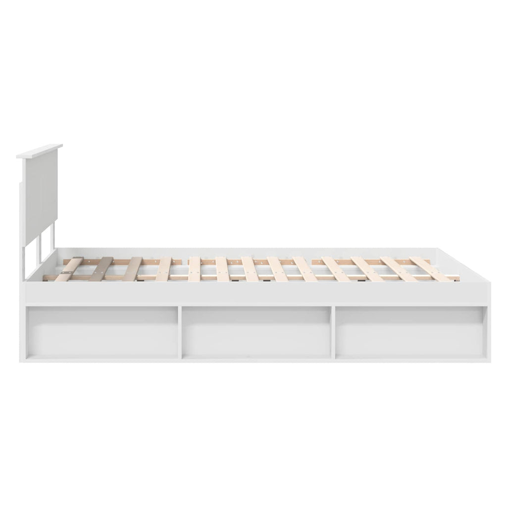 Bed Frame with Headboard White 140 x 200 cm Engineered wood