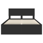 Bed Frame with Headboard Black 140 x 200 cm Engineered wood
