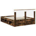Bed Frame Smoked Oak 140 x 200 cm Engineered wood