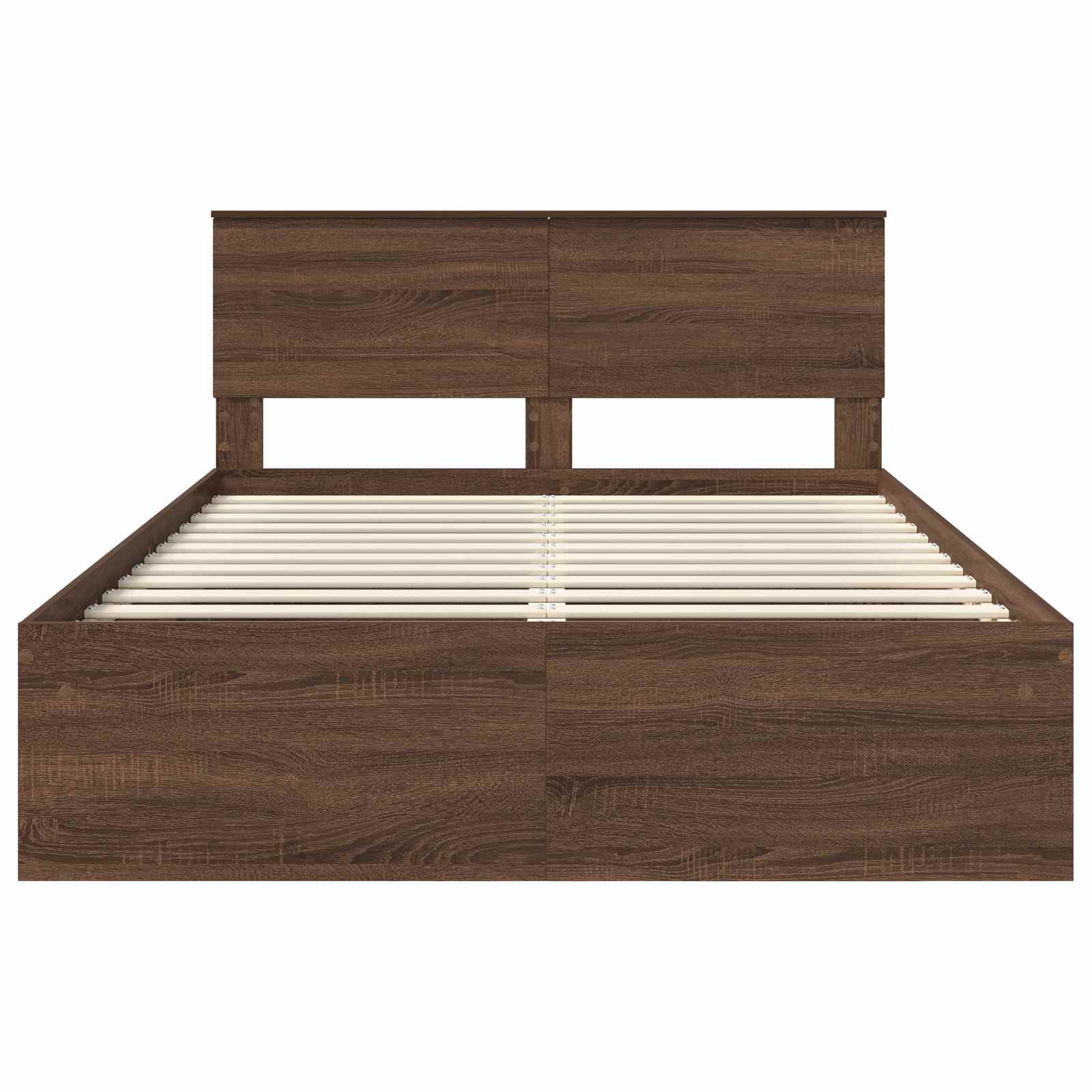 Bed Frame with Headboard Brown Oak 140 x 200 cm Engineered wood