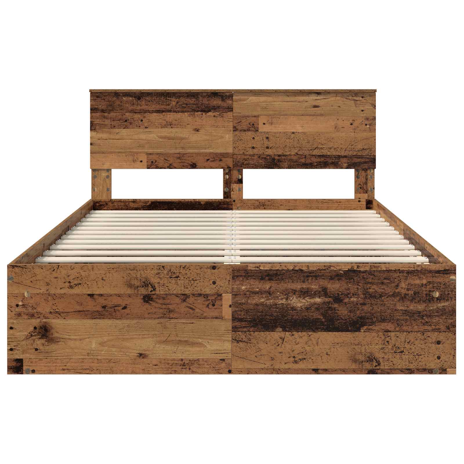 Bed Frame with Headboard Old Wood 140 x 200 cm Engineered wood