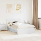 Bed Frame with Headboard White 120 x 190 cm Engineered wood