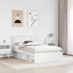 Bed Frame with Headboard White 120 x 190 cm Engineered wood
