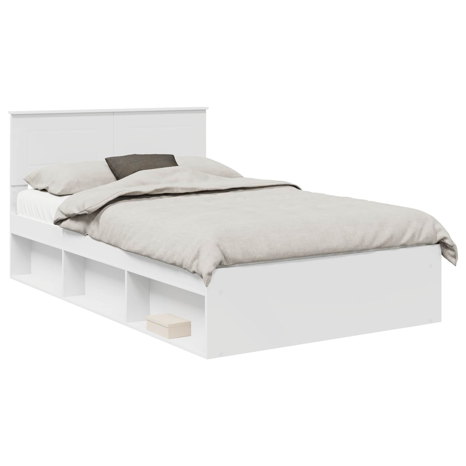 Bed Frame with Headboard White 120 x 190 cm Engineered wood
