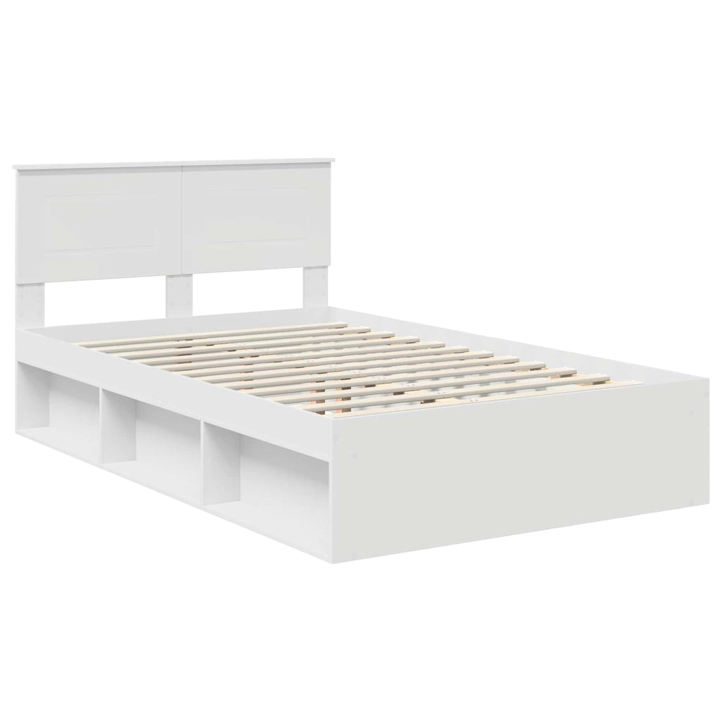 Bed Frame with Headboard White 120 x 190 cm Engineered wood