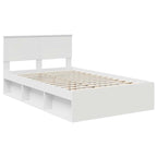 Bed Frame with Headboard White 120 x 190 cm Engineered wood