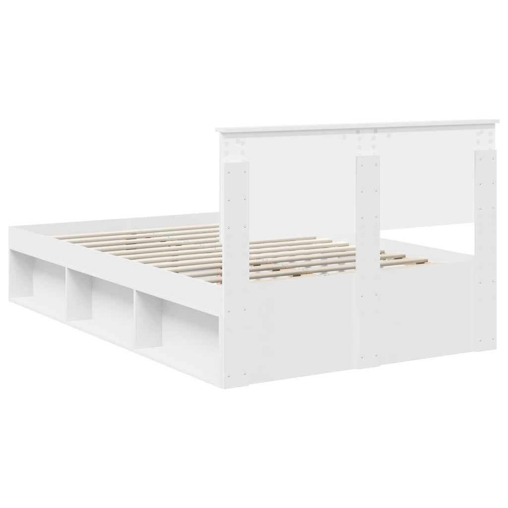 Bed Frame with Headboard White 120 x 190 cm Engineered wood