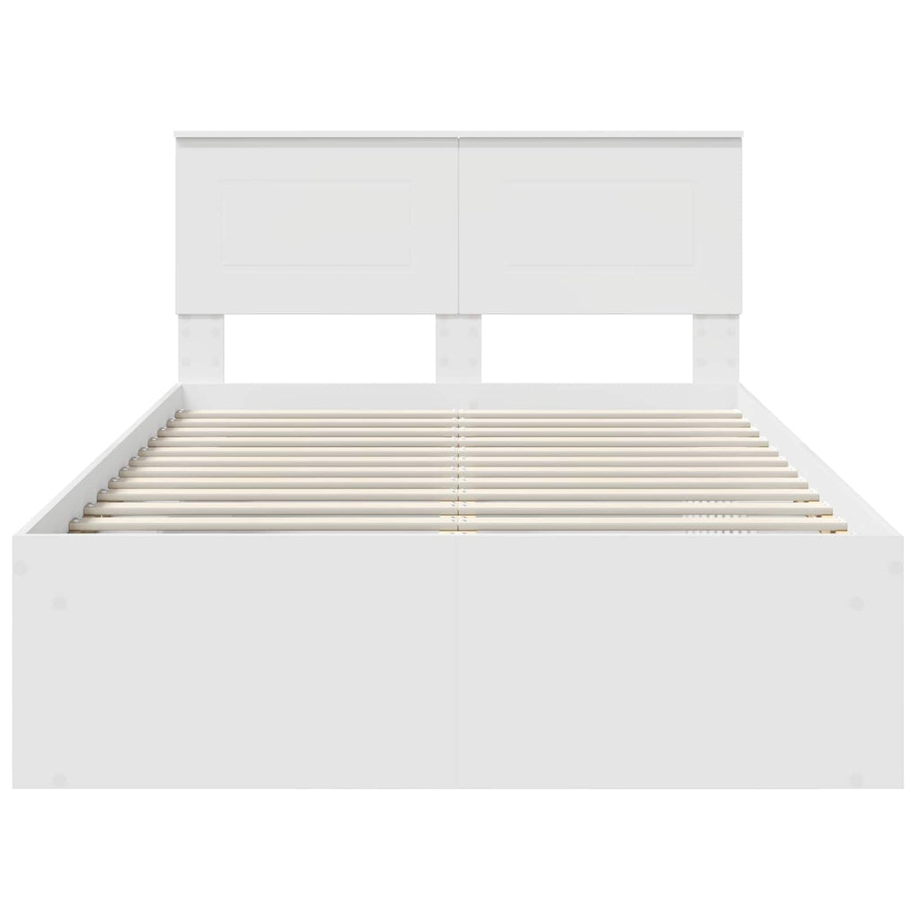 Bed Frame with Headboard White 120 x 190 cm Engineered wood