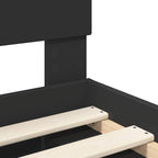 Bed Frame with Headboard Black 120 x 190 cm Engineered wood