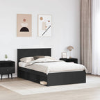 Bed Frame with Headboard Black 120 x 190 cm Engineered wood
