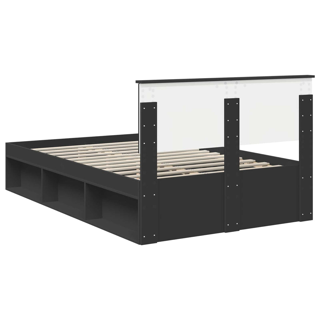 Bed Frame with Headboard Black 120 x 190 cm Engineered wood