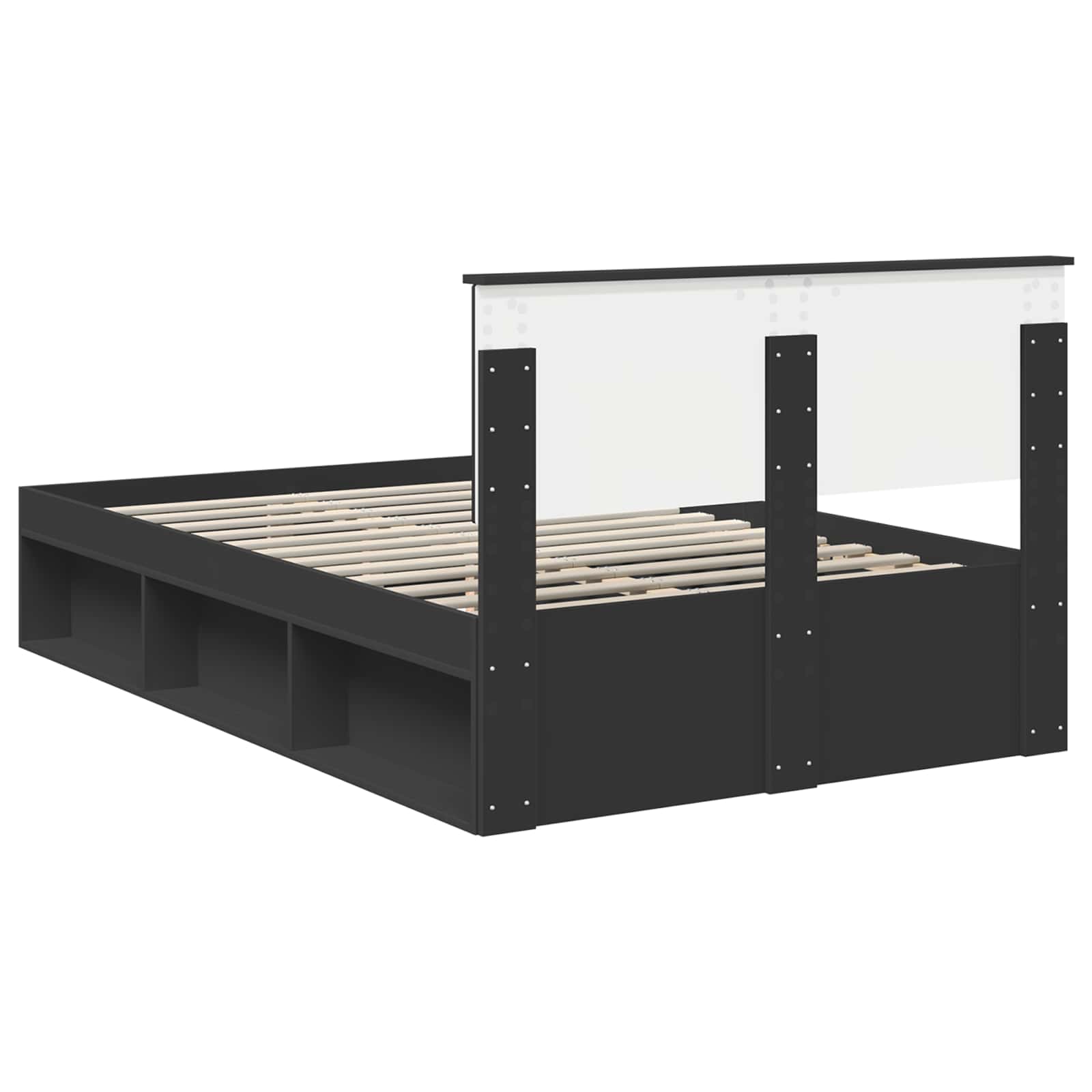 Bed Frame with Headboard Black 120 x 190 cm Engineered wood
