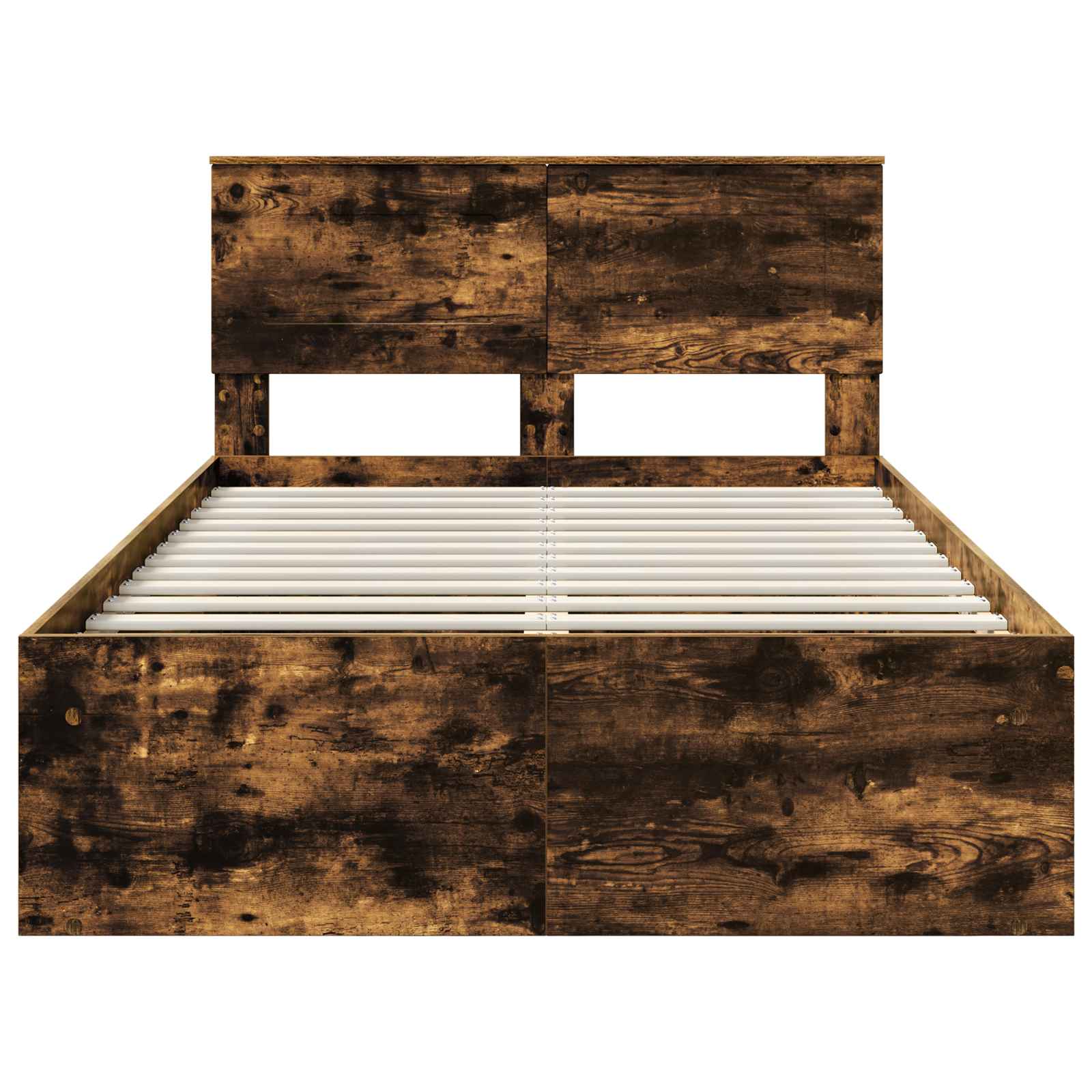 Bed Frame Smoked Oak 120 x 190 cm Engineered wood