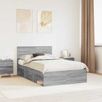 Bed Frame Grey Sonoma 120 x 190 cm Engineered wood