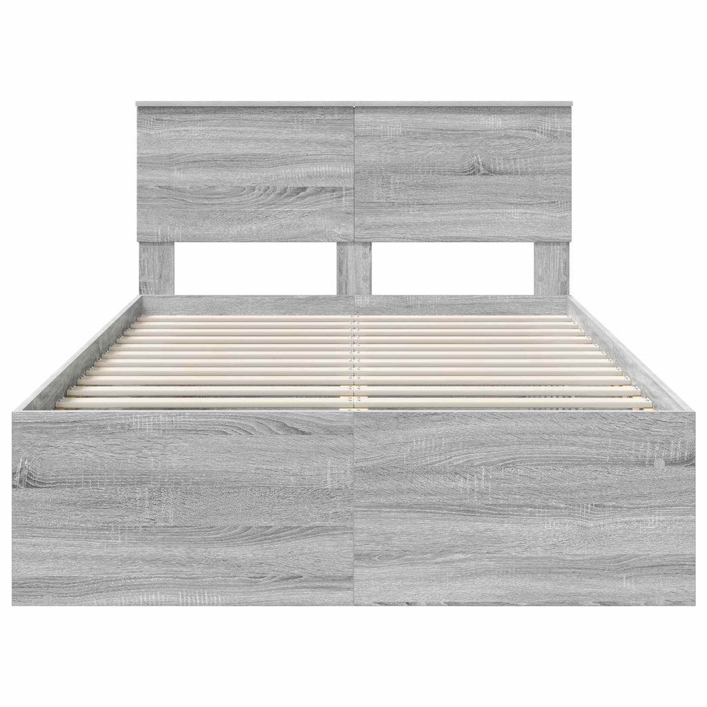 Bed Frame Grey Sonoma 120 x 190 cm Engineered wood