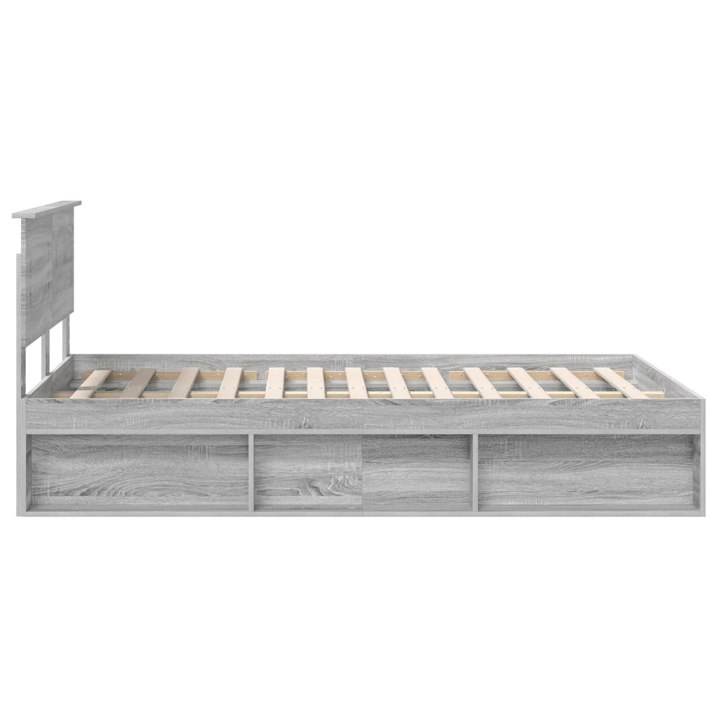 Bed Frame Grey Sonoma 120 x 190 cm Engineered wood