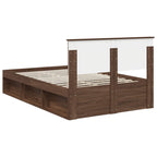 Bed Frame with Headboard Brown Oak 120 x 190 cm Engineered wood