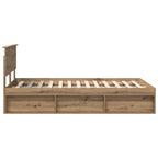 Bed Frame Artisian Oak 120 x 190 cm Engineered wood