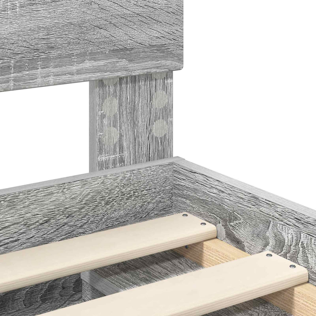 Bed Frame Grey Sonoma 120 x 200 cm Engineered wood