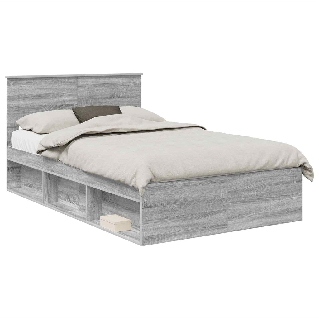 Bed Frame Grey Sonoma 120 x 200 cm Engineered wood